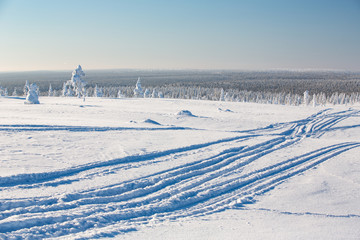 Landscape in Lapland, Finland.
