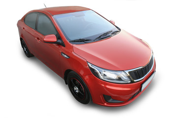 car is isolated on the white
