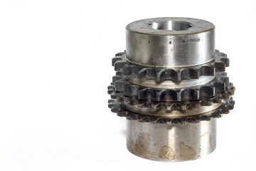 Gears cogs for industry metal on white background.