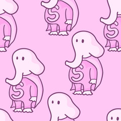 Pink elephant seamless