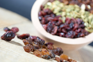 Bowl full with dry fruits