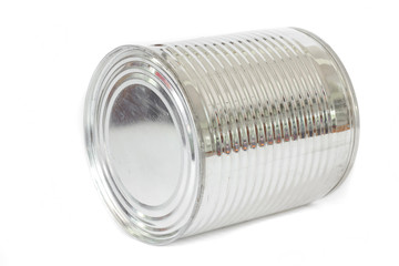 Can food silver tin canned on white background.