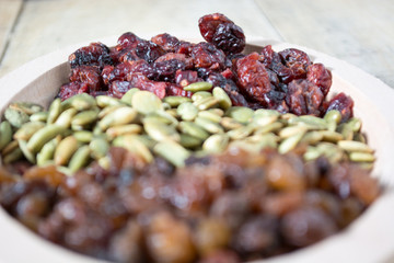Bowl full with dry fruits