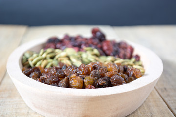 Bowl full with dry fruits