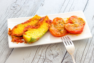 Stuffed tomatoes and Zucchini