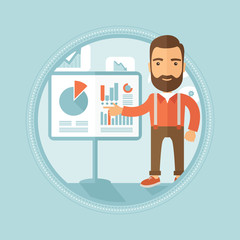 Businessman giving business presentation.