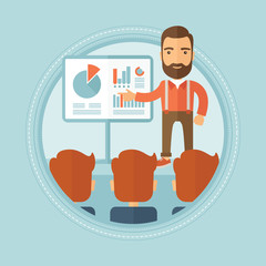 Businessman giving business presentation.