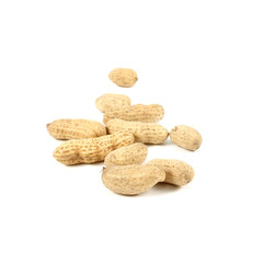 Peanuts on white background.texture