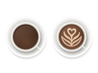 coffee cups top view