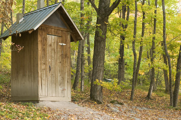 Outhouse with Fall Foliage