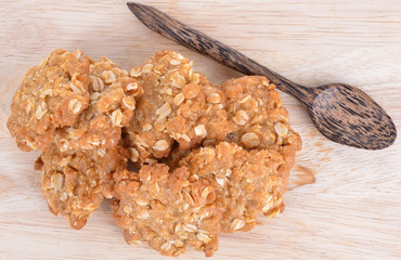 Coconut cookies on wooden  beautiful
