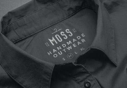 Dark Shirt Neck Label Mockup