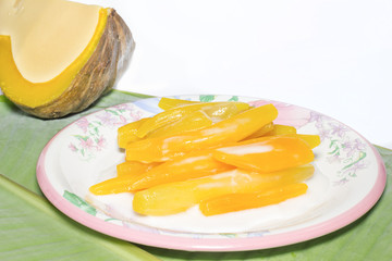 Thai Dessert, yam in sweet coconut milk.