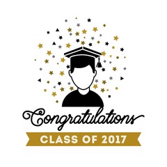 class of 2017 card vector illustration design