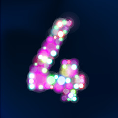 Number from bokeh lights.