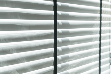 Selective focus point on Blinds window decoration in livingroom