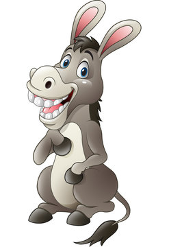 Cartoon funny donkey mascot