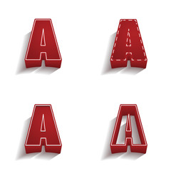 ikona 3D z obrysem zestaw © vempireart