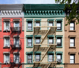 Colorful Old East Village Apartment buildings in Manhattan, New York City