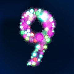 Number from bokeh lights.