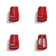 ikona 3D z obrysem zestaw © vempireart