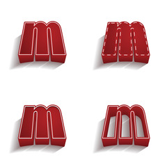 ikona 3D z obrysem zestaw © vempireart