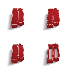 ikona 3D z obrysem zestaw © vempireart