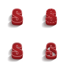 ikona 3D z obrysem zestaw © vempireart