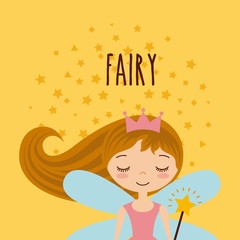 cute little fairy character vector illustration design