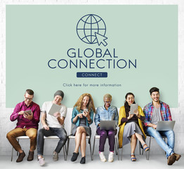 Global Network Connection Technology Concept - obrazy, fototapety, plakaty