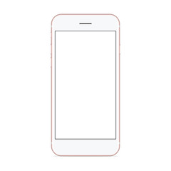 vector mockup phone front view on white background, new phone design gold color