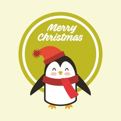 cute animal christmas celebration card vector illustration design