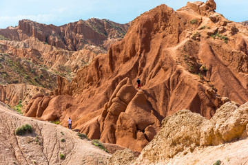 Mountain landscape in the canyon Fairy Tale, Kyrgyzstan.
