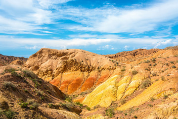 Mountain landscape in the canyon Fairy Tale, Kyrgyzstan.