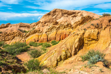 Mountain landscape in the canyon Fairy Tale, Kyrgyzstan.