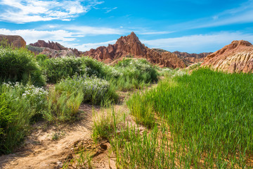 Mountain landscape in the canyon Fairy Tale, Kyrgyzstan.