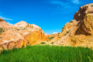Mountain landscape in the canyon Fairy Tale, Kyrgyzstan.