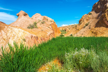 Mountain landscape in the canyon Fairy Tale, Kyrgyzstan.