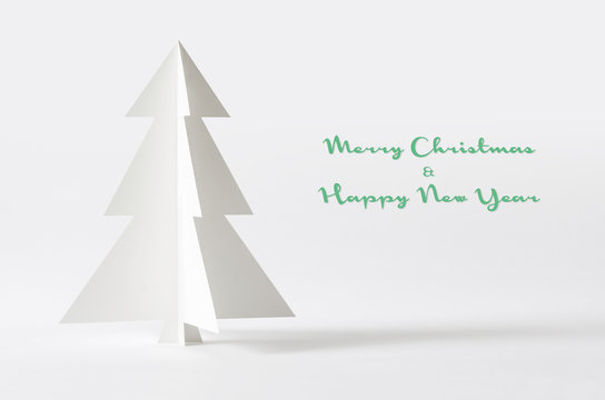 Christmas tree isolated on white background. Christmas tree pape