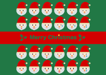 クリスマスのイラスト: サンタクロースの表情