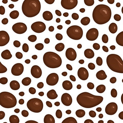 Seamless pattern of chocolate drops.