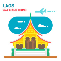 Fototapeta na wymiar Flat design Wat Xiang Thong