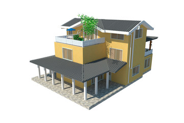 Casa 3d ilustración 
