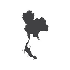 Kingdom of Thailand map silhouette