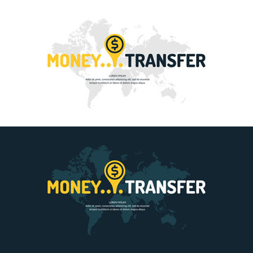 Modern Money Transfer Poster And Logo Pointer.