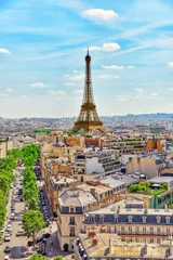 Schilderijen op glas PARIS, FRANCE- JULY 06, 2016 : Beautiful panoramic view of Paris © BRIAN_KINNEY