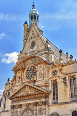Fototapeta na wymiar Saint-Etienne-du-Mont is a church in Paris, France, located on t