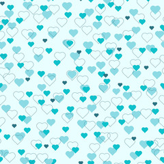 Naklejka na ściany i meble Small simple blue hearts seamless pattern