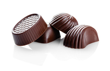 sweets, chocolate candies closeup