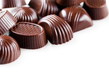 chocolate candies closeup